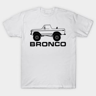 1978-1979 Bronco Side Topless Black Print T-Shirt